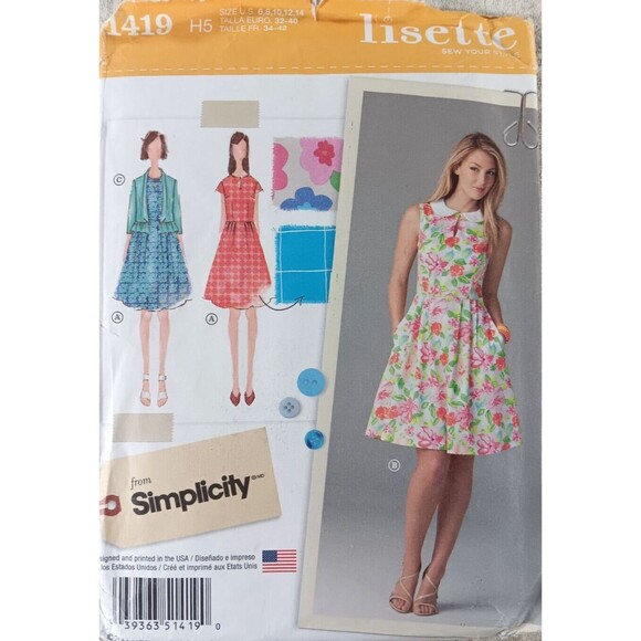 Simplicity Lisette Pattern 1419 Misses Dress and Jacket Sizes 6-14 - Picture 1 of 3